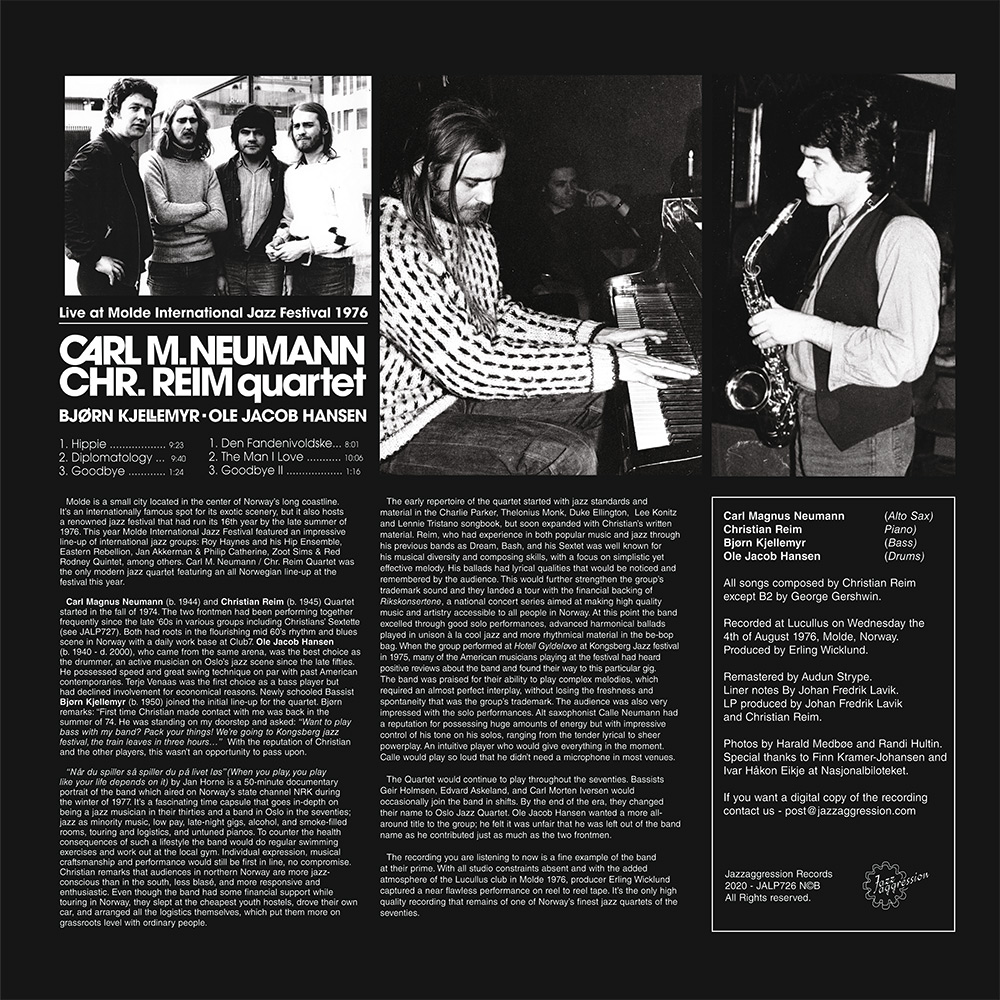 LP　Jazzaggression　Records　Carl　Molde　Chr.　at　Live　Reim　1976　M.　International　–　Jazz　Festival　Neumann　Quartet
