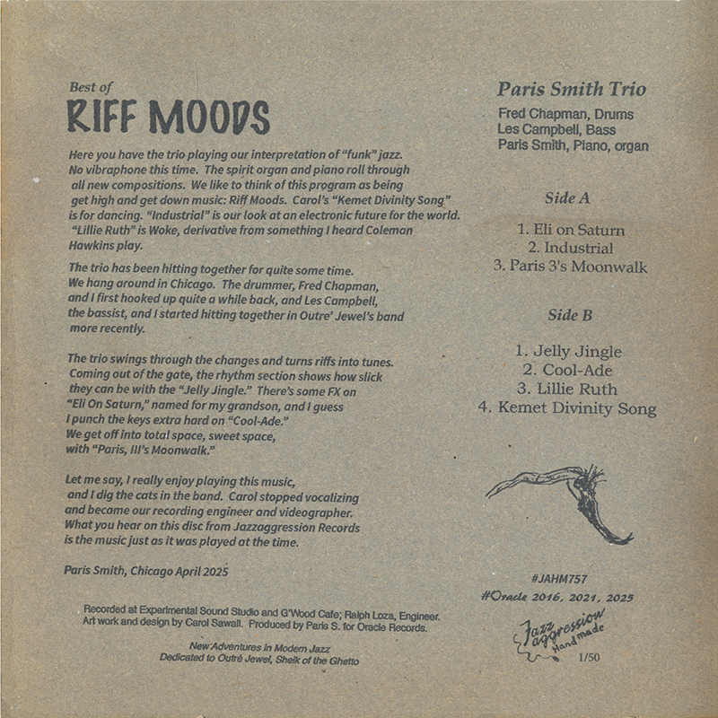 Paris Smith Trio <br>Best of Riff Moods <br> Lathe LP - Image 2