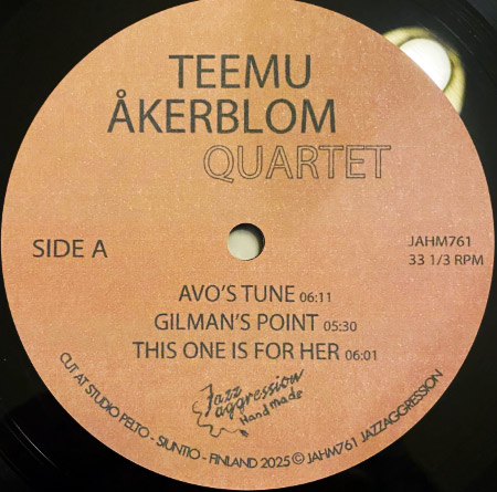 Teemu Åkerblom Quartet <br>10 Anniversary <br> Alternate takes Lathe LP - Image 3